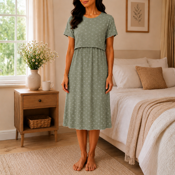 Mini Ribbon Nursing Nightshirt