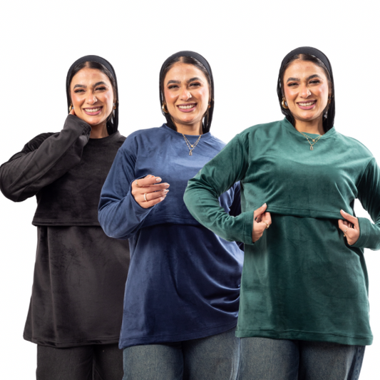 Velour Nursing Top Bundle (3 COLORS)