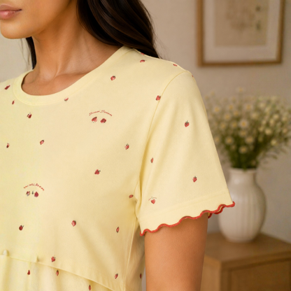 Sweet Strawberry Nursing Nightshirt