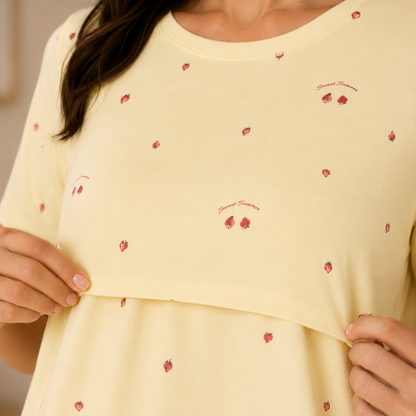Sweet Strawberry Nursing Nightshirt