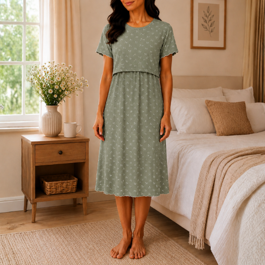 Mini Ribbon Nursing Nightshirt